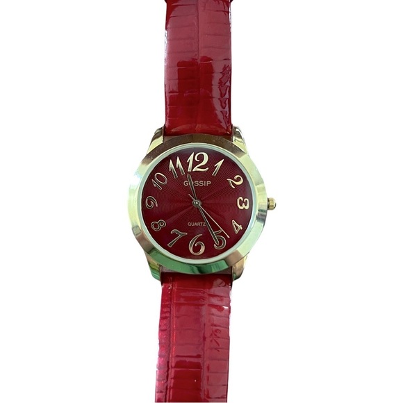 GOSSIP • Red & Gold Leather Quartz Watch - Picture 4 of 7